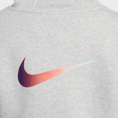 Nike CR7 Club Fleece Older Kids Football Hoodie Grey Cotton Polyester